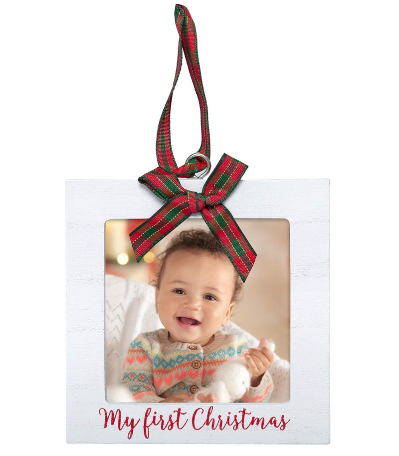 Kate & Milo My First Christmas Photo Ornament, Babys First Christmas Tree Ornament, Newborn Photo Holiday Keepsake, New and Expecting Parents Gift, Rustic - Image 1